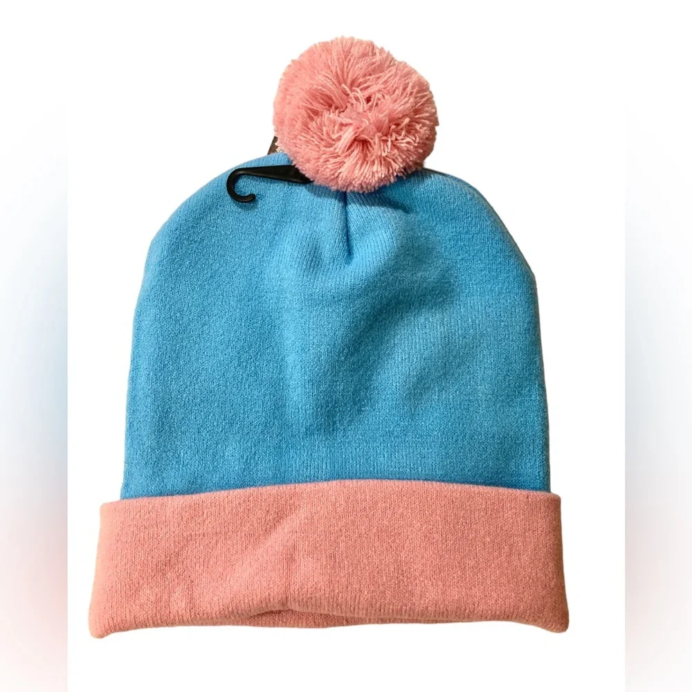Wonder Woman beanie winter pom pom hat NWT baby pink & blue unique